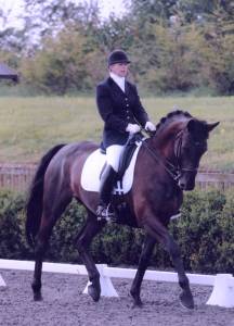 Sue with Madison Avenue at the Keysoe Regionals